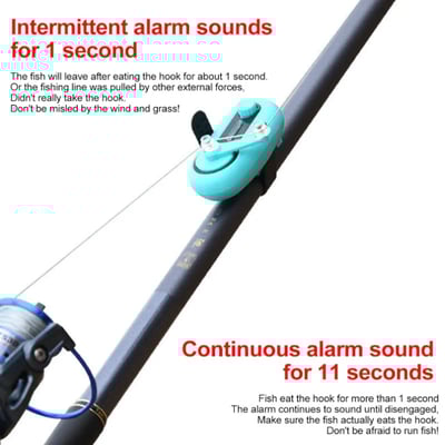Fishing bite alarm with sound and LED indicator