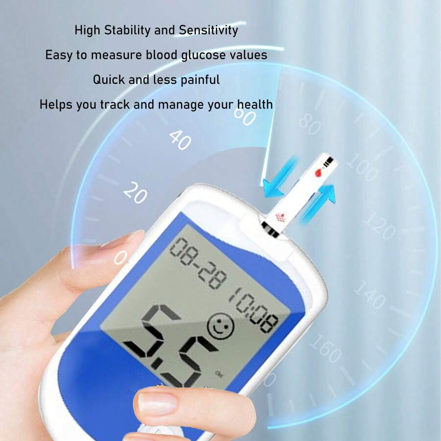 Blood Glucose Monitor Kit with 50 Strips & Lancets