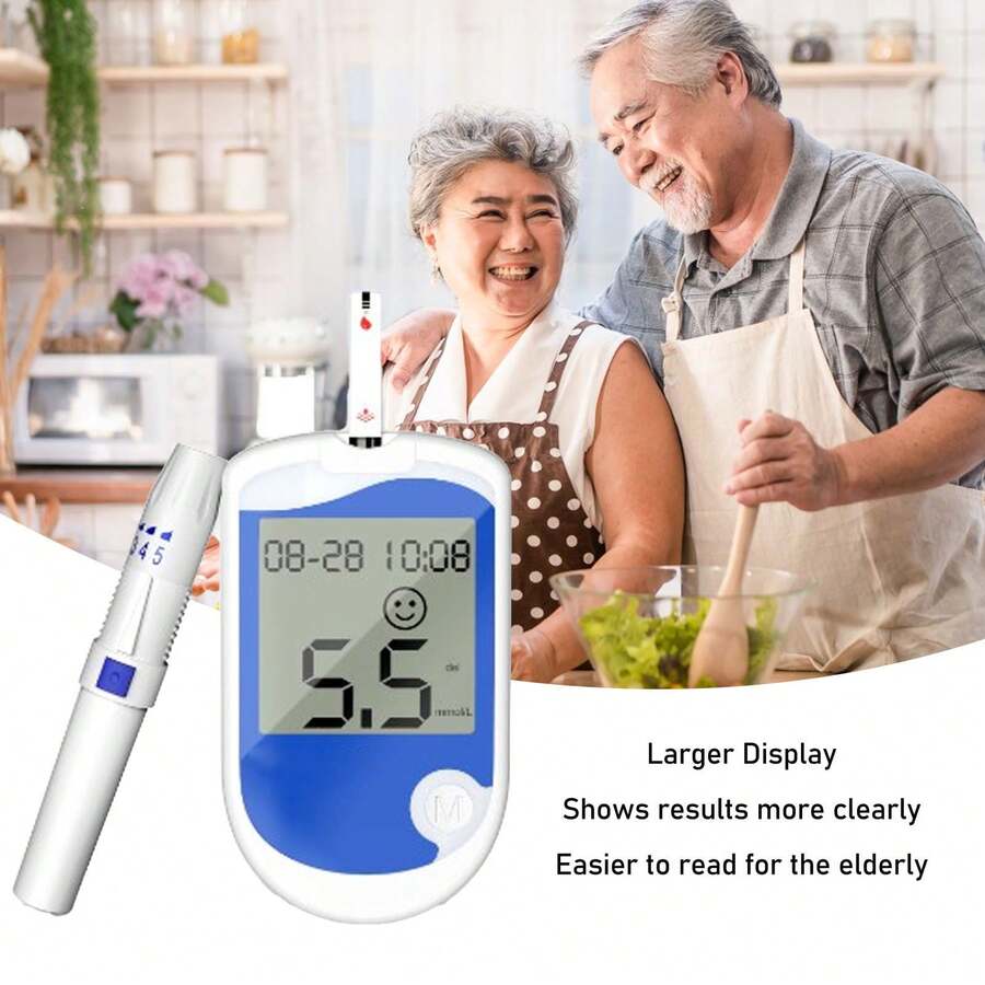 Blood Glucose Monitor Kit with 50 Strips & Lancets