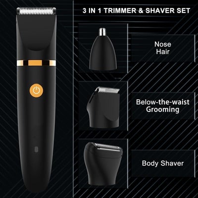 3 in 1 Electric Body Hair Trimmer for Men